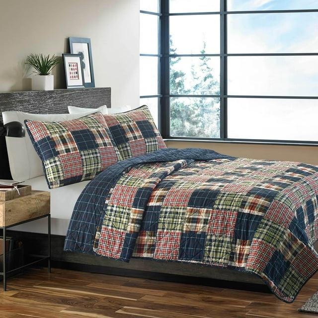 Eddie Bauer Madrona Blue Cotton Reversible Quilt Set