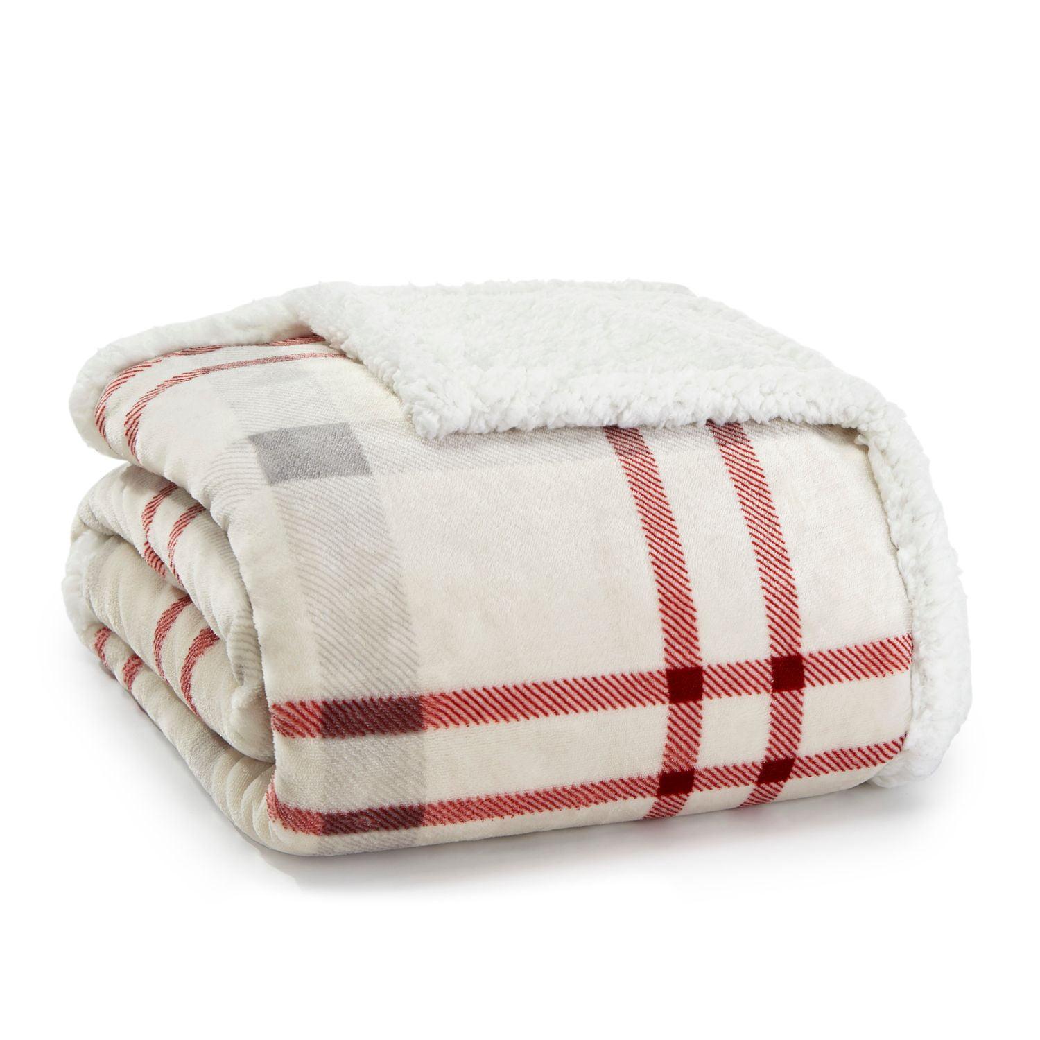 Eddie Bauer Printed Plush Fleece/Sherpa Throw Blankets