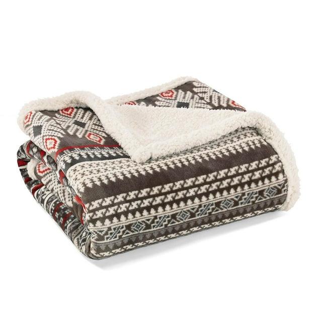 Eddie Bauer Eddie Bauer Printed Plush Fleece/Sherpa Throw Blankets