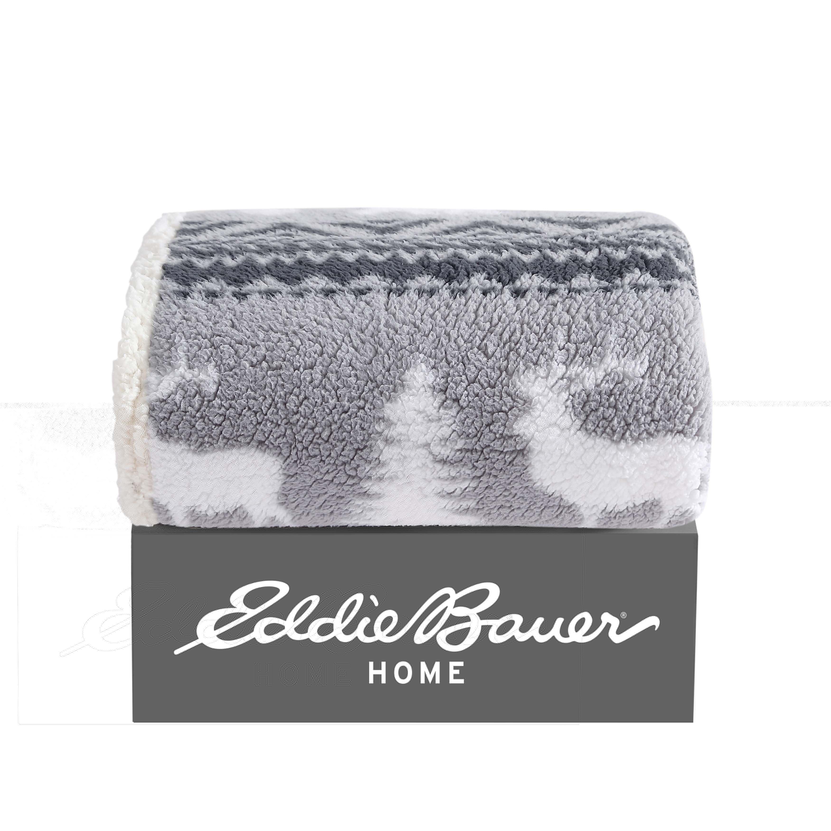 Eddie Bauer Eddie Bauer Printed Sherpa Reversible Throw Blankets