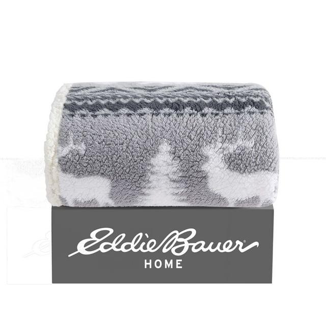 Eddie Bauer Eddie Bauer Printed Sherpa Reversible Throw Blankets