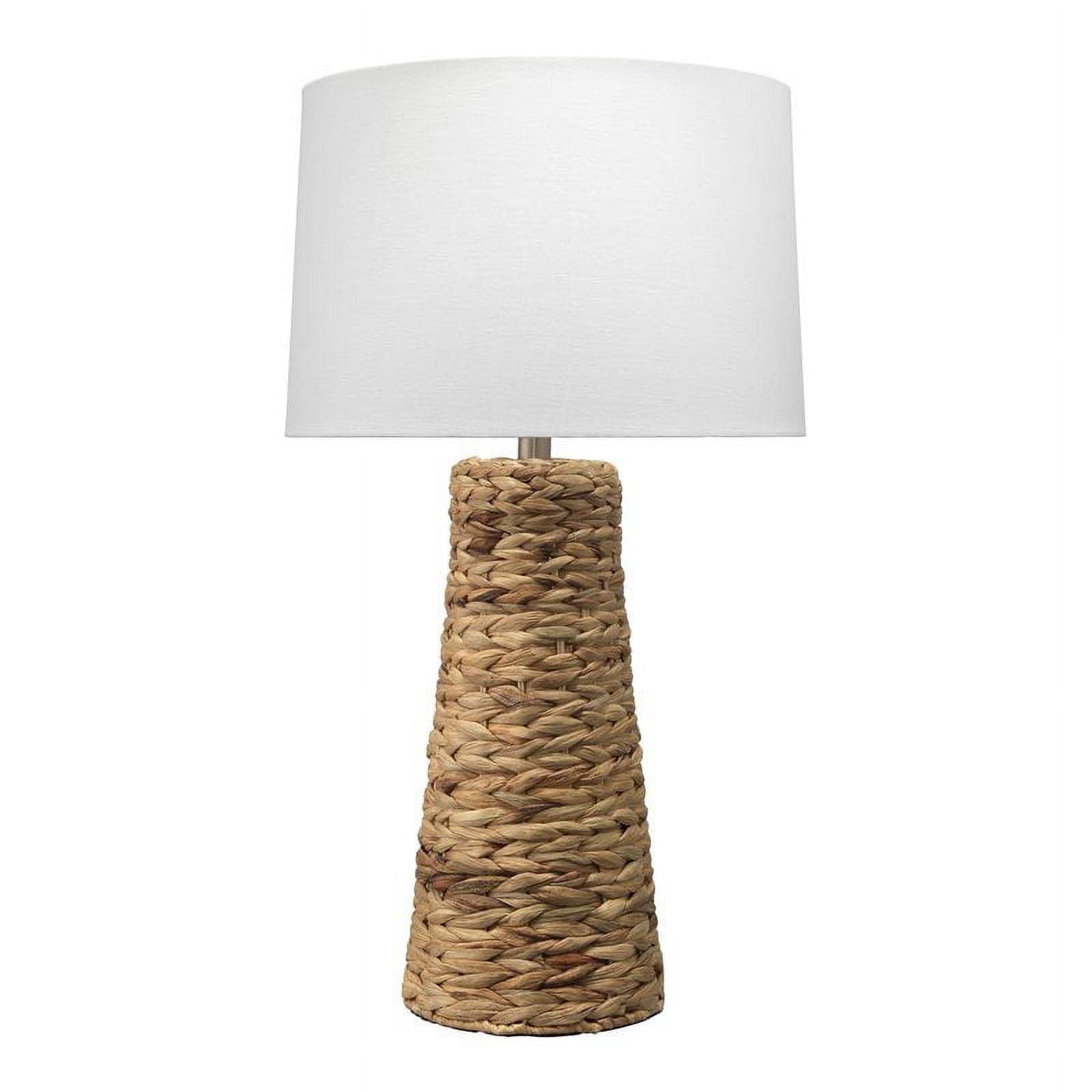 Coastal Breeze Handwoven Seagrass 27" Table Lamp with White Linen Shade