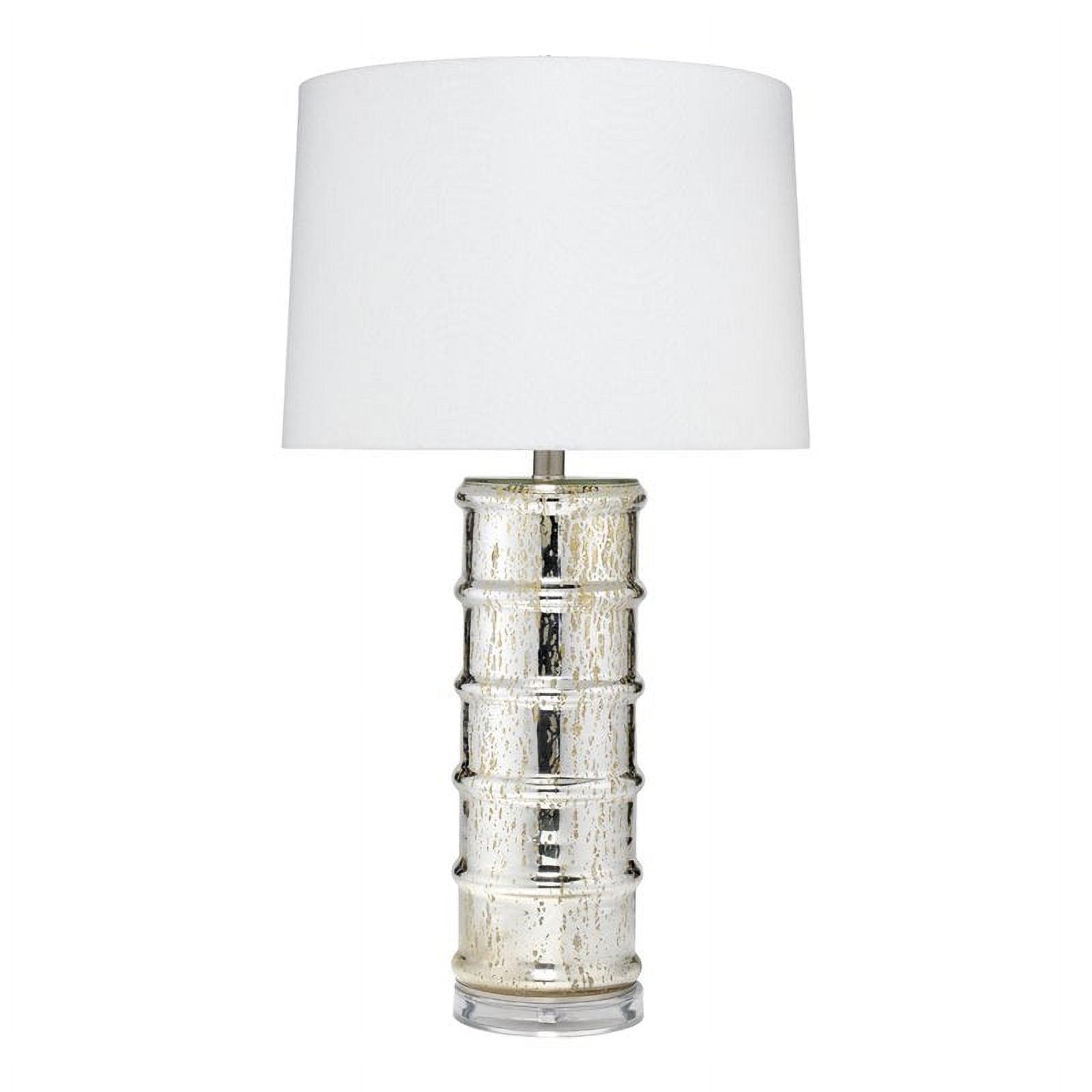 Irene Table Lamp Silver with 3-Way Rotary Switch & Linen Shade - Splendor Home: Mercury Glass, Modern Decor