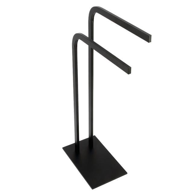 Matte Black Dual Bar Free Standing Towel Rack