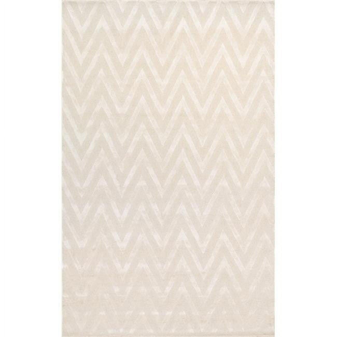 Pasargad Ivory Hand-Tufted Bamboo Silk & Wool 7'9" x 9'9" Area Rug