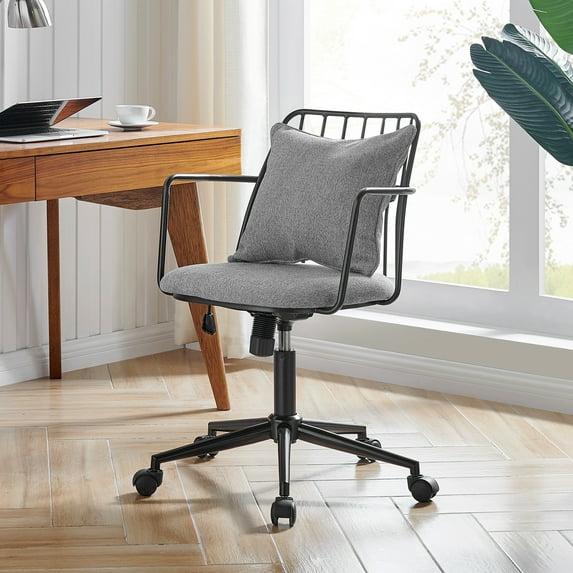 New Pacific Direct Edison KD 22.5" Fabric Office Chair in Strata Gray