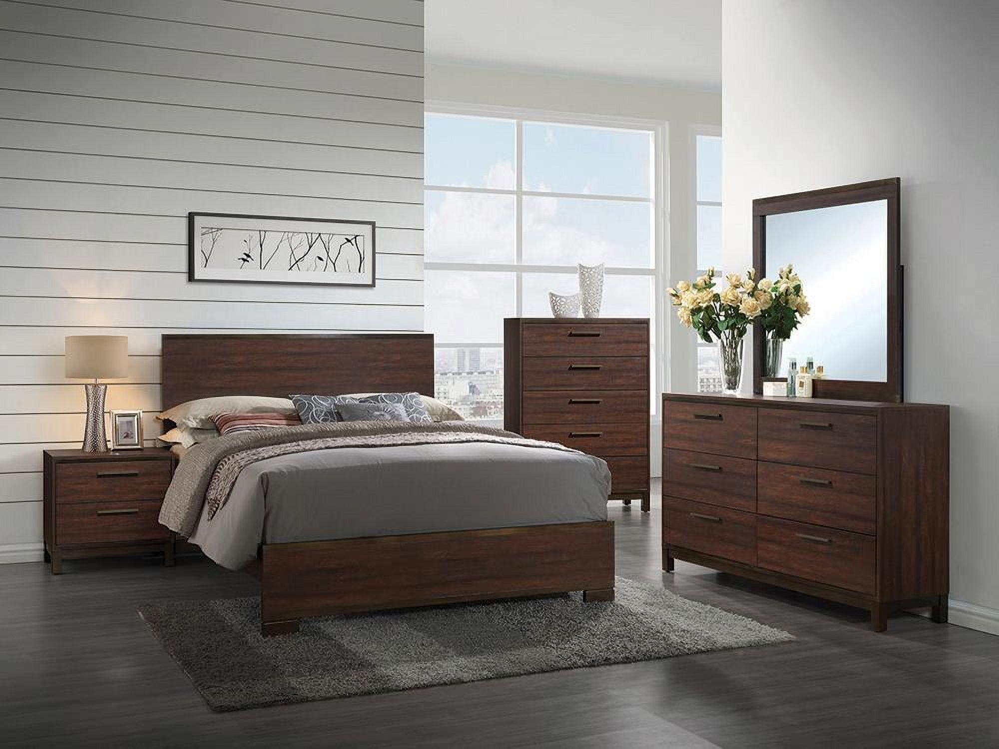 Edmonton Rustic Tobacco and Dark Bronze Eastern King Bedroom Set