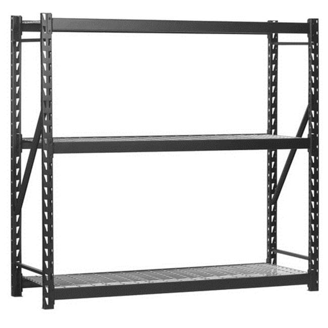 Muscle Rack 77"W x 24"D x 72"H 3-Tier Steel Welded Storage Rack, 4,500 lb. Total Capacity; Black