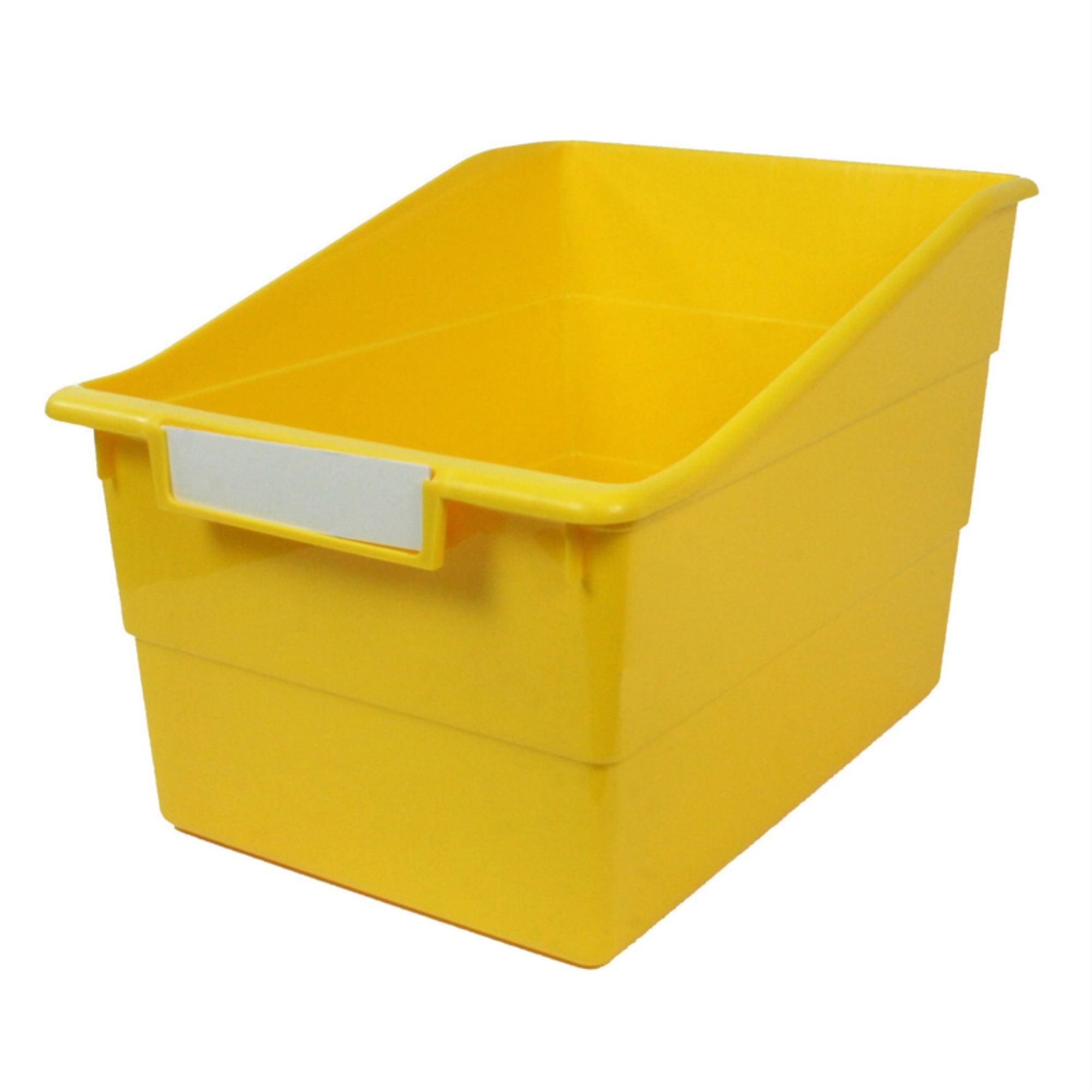 Yellow Wide Plastic Shelf File with Label Holder