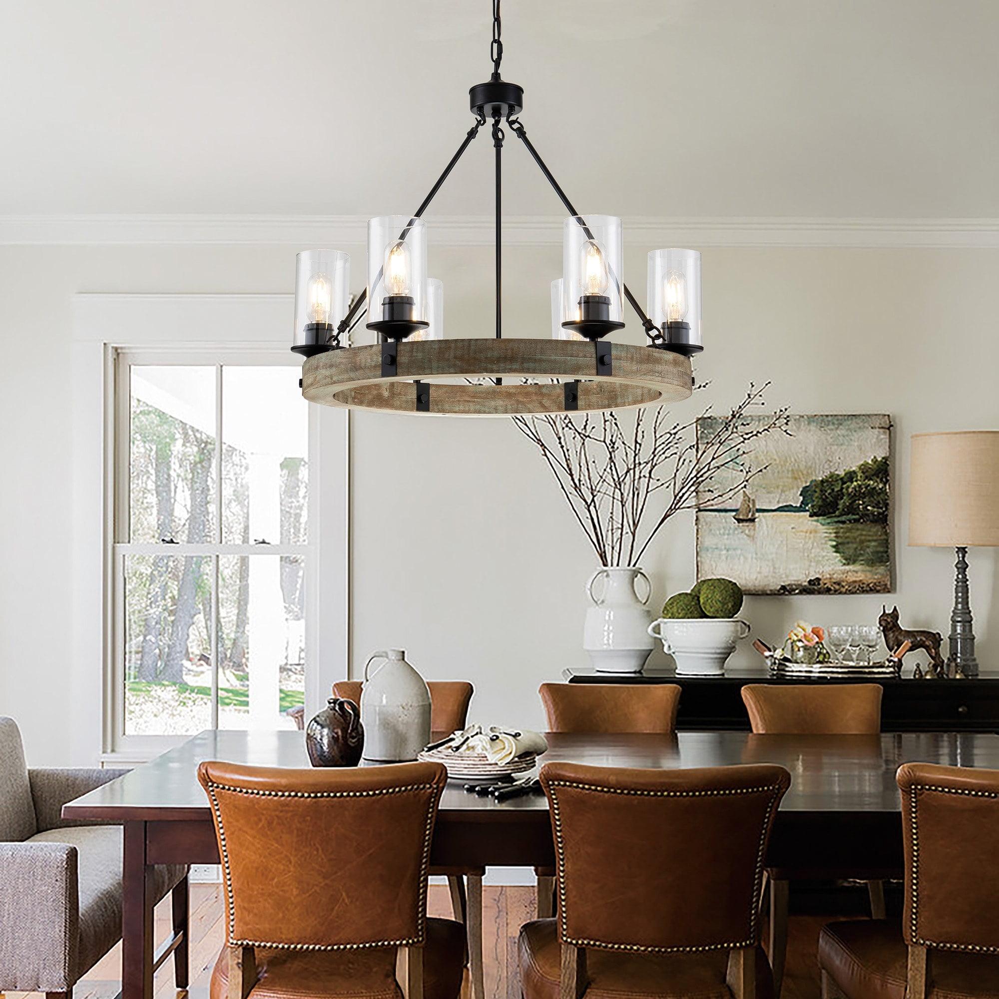 Three Posts™ Dahlia 6 - Light Dimmable Wagon Wheel Chandelier