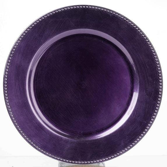 Efavormart 24 pcs 13" Purple Round Charger Plates Dinner Chargers for Tabletop Decor Holiday Wedding Catering Event Decoration