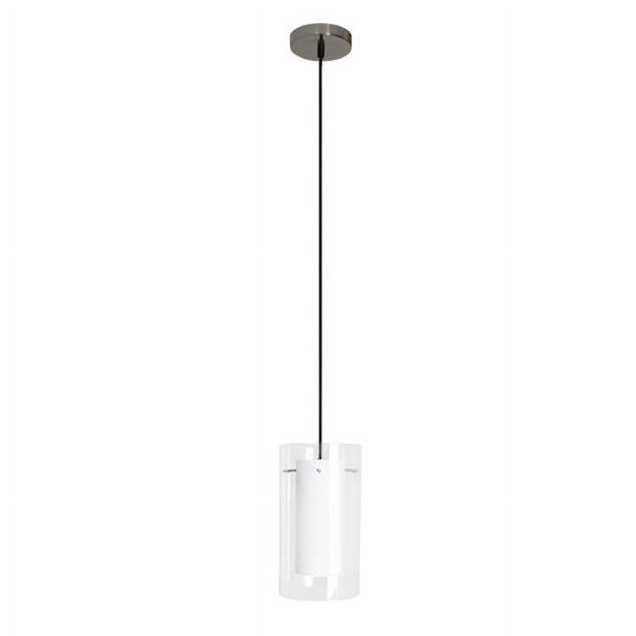 Contemporary 11.5'' Clear and White Glass Pendant Light