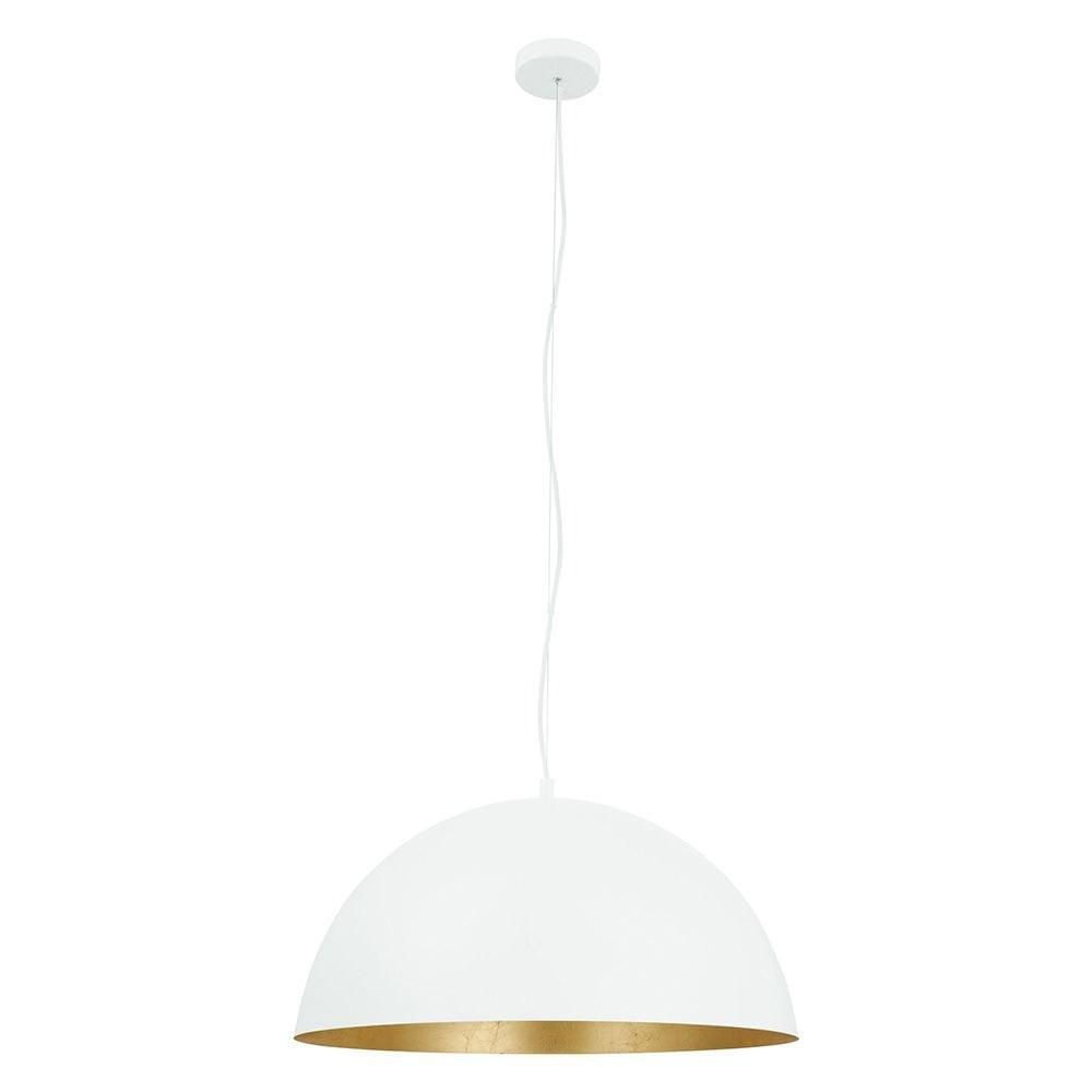 White and Gold Dome Pendant Light for Indoor/Outdoor