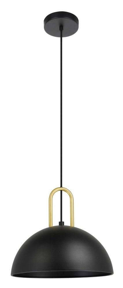 Calmanera 13" Black and Brass LED Pendant Light