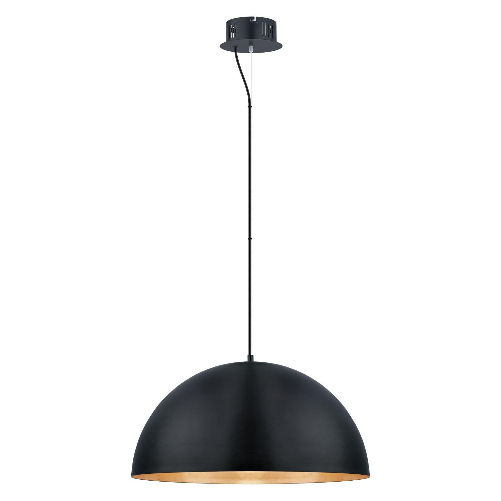 Gaetano 72" Black and Gold LED Bowl Pendant Light