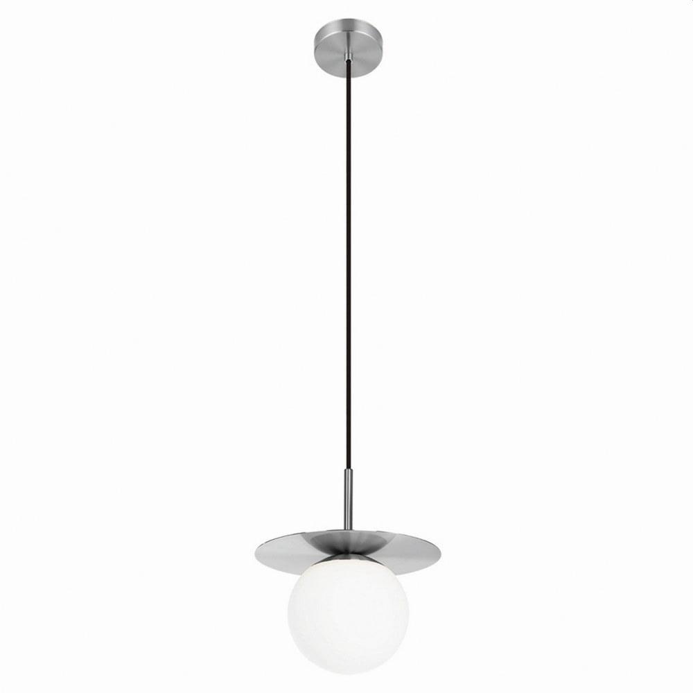 Arenales Matte Nickel Mini Pendant with Glass Shade