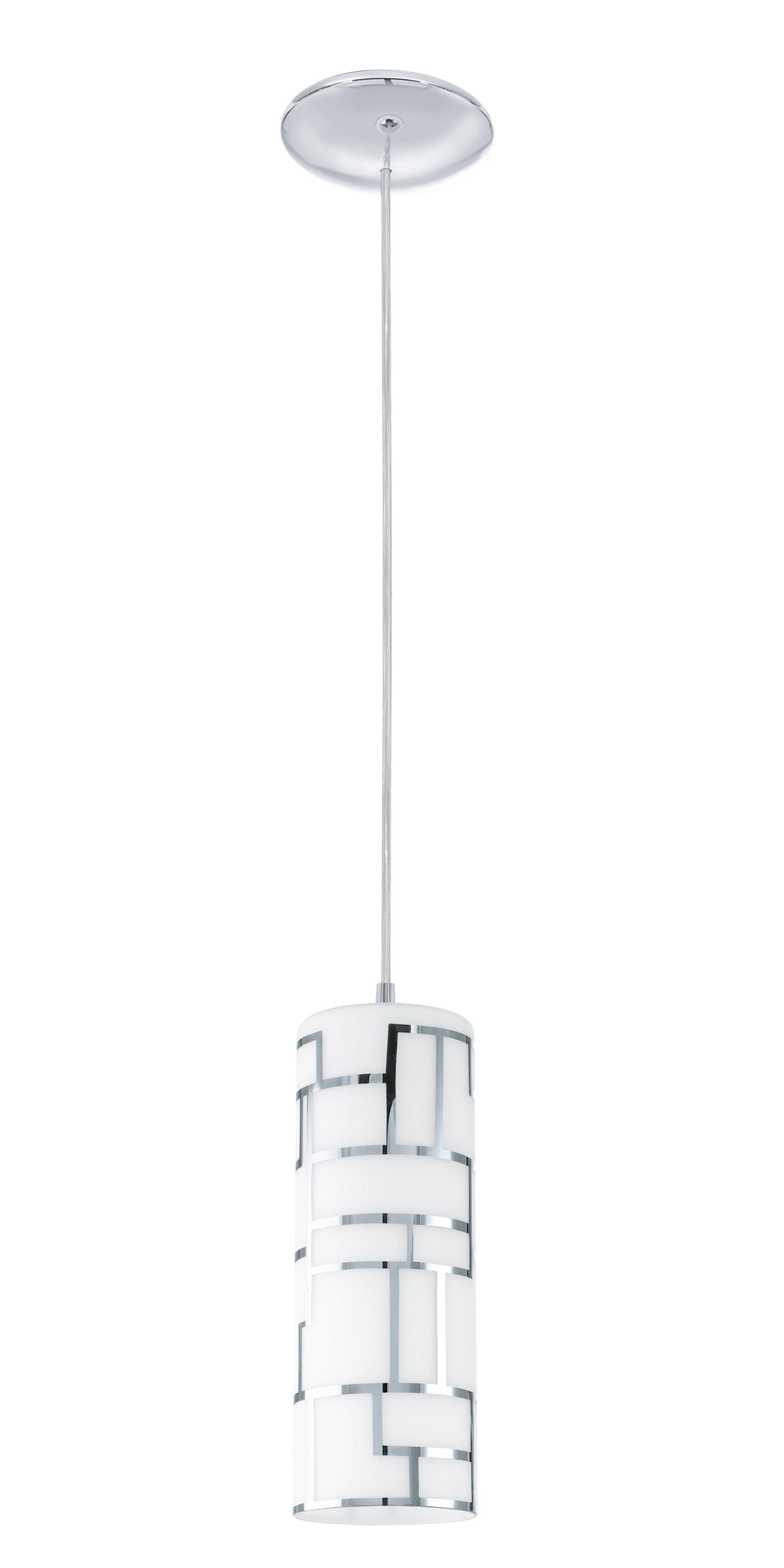 Bayman Chic Modern Chrome Mini Pendant with White Glass