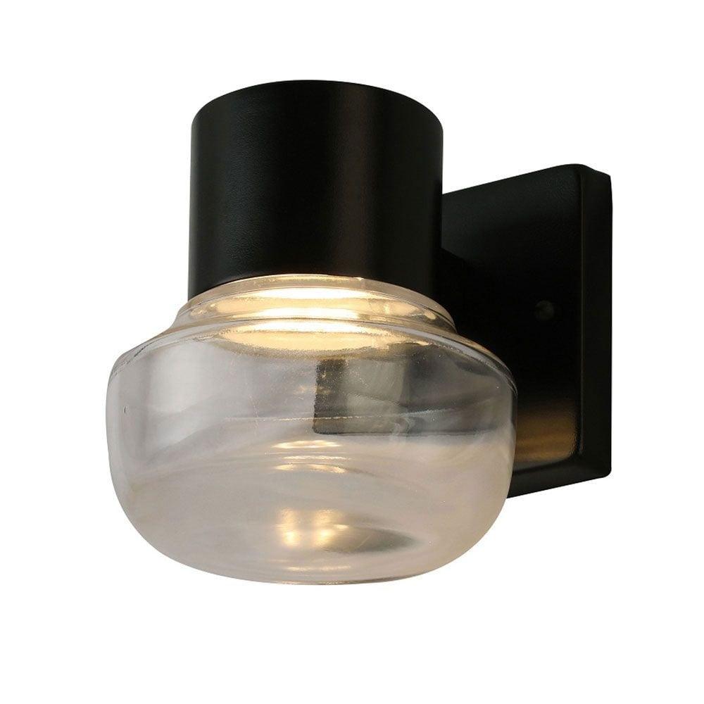 Belby Dimmable Black LED Wall Sconce with Jelly Jar Glass Shade