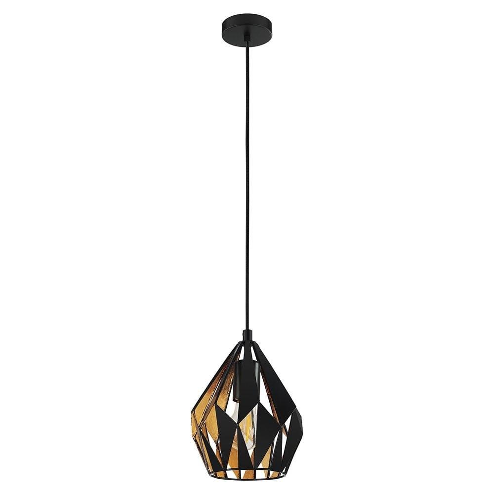 Carlton Matte Black and Gold Leaf Geometric Pendant Light