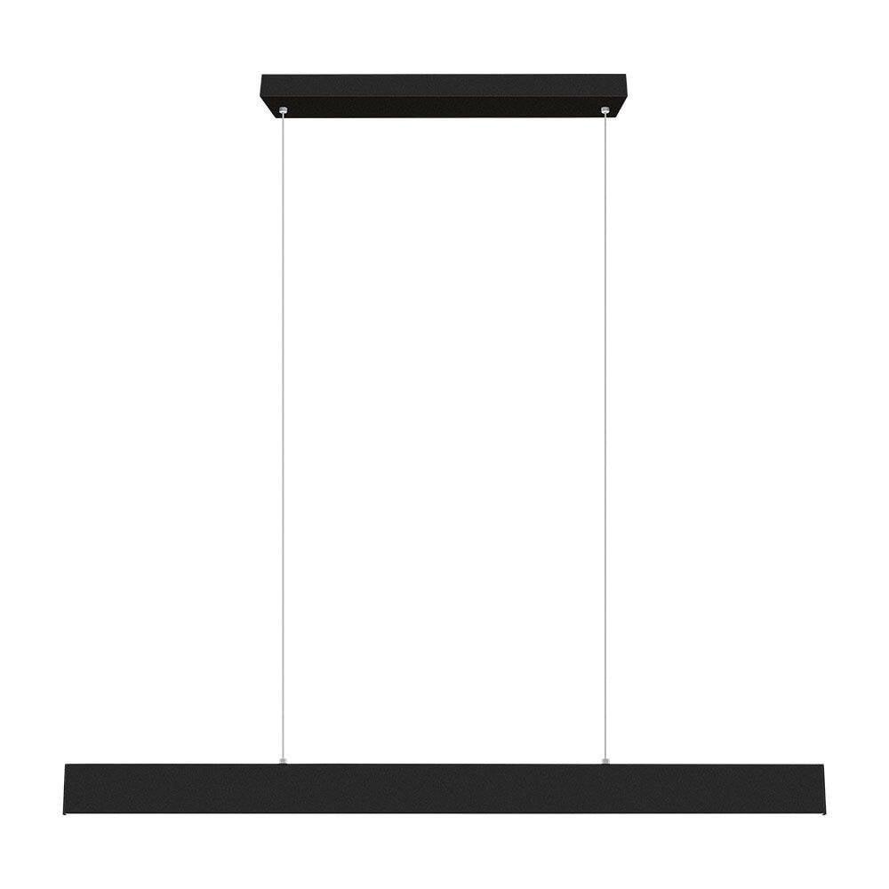 Sleek 46.5" Matte Black Aluminum LED Linear Pendant