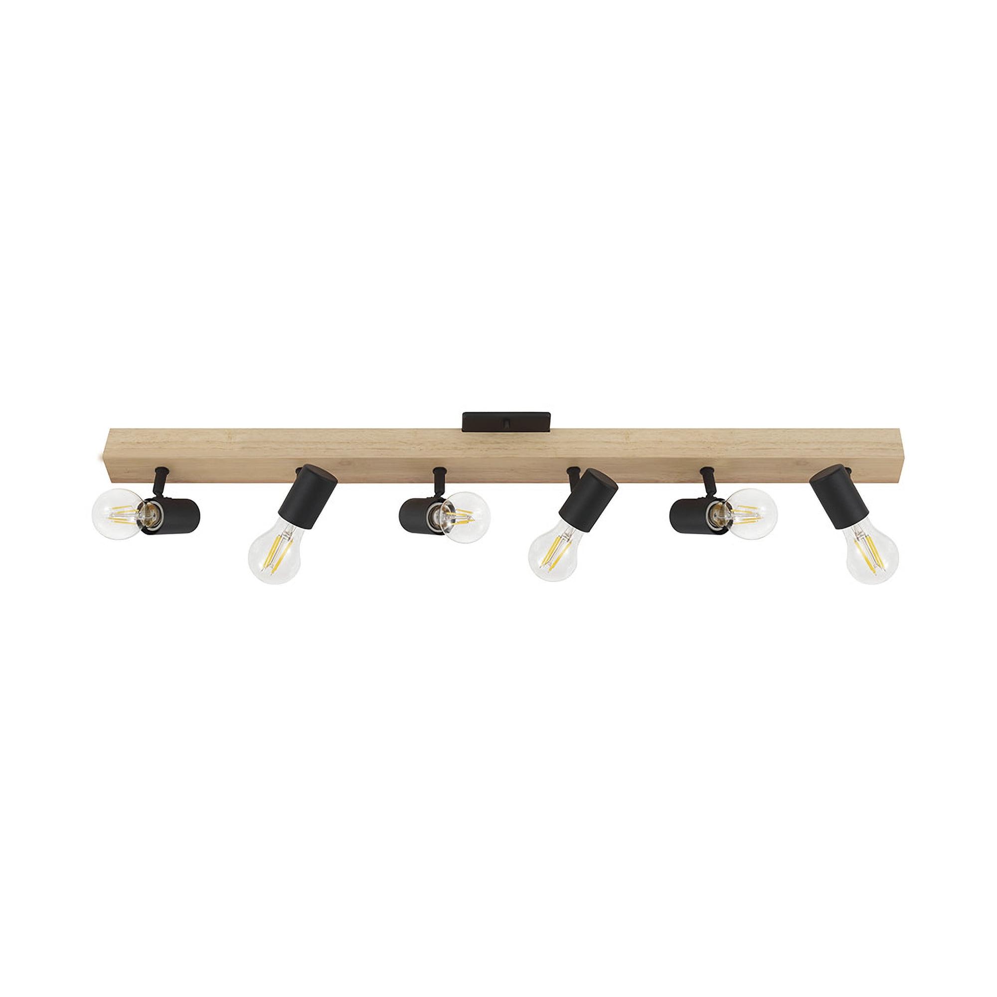 Kingswood Minimalist 6-Light Track Ceiling Fixture in Brown & Black