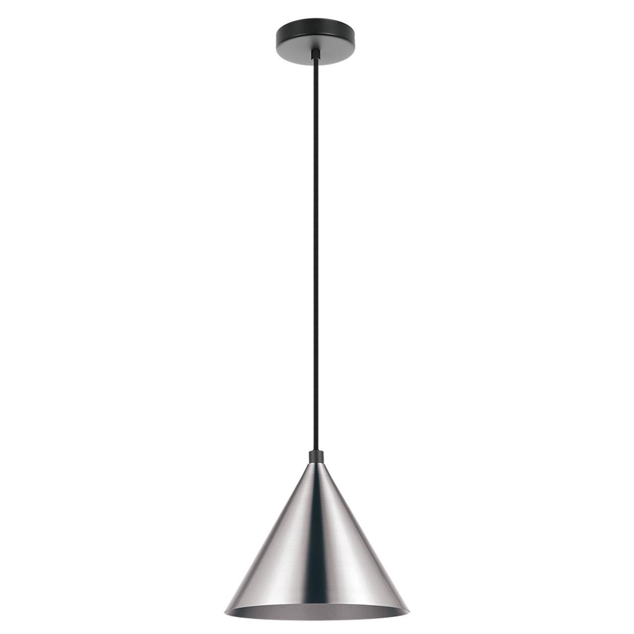 Narices Mini Pendant Light in Structured Black with Matte Nickel Shade