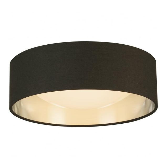 Eglo Lámpara de Montaje en Techo Lighting Orme de 12 Pulgadas, Negro y Níquel