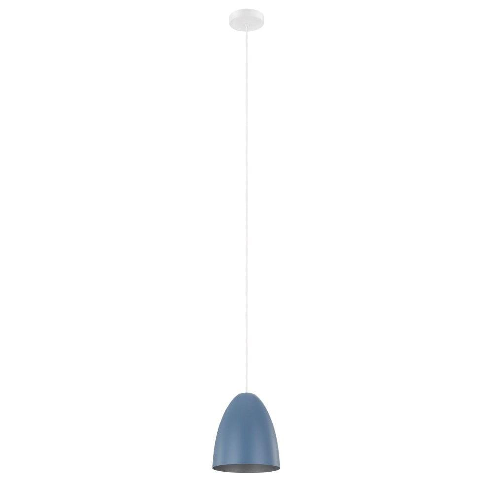 Sarabia Mini Bowl Pendant in Pastel Dark Blue & Silver