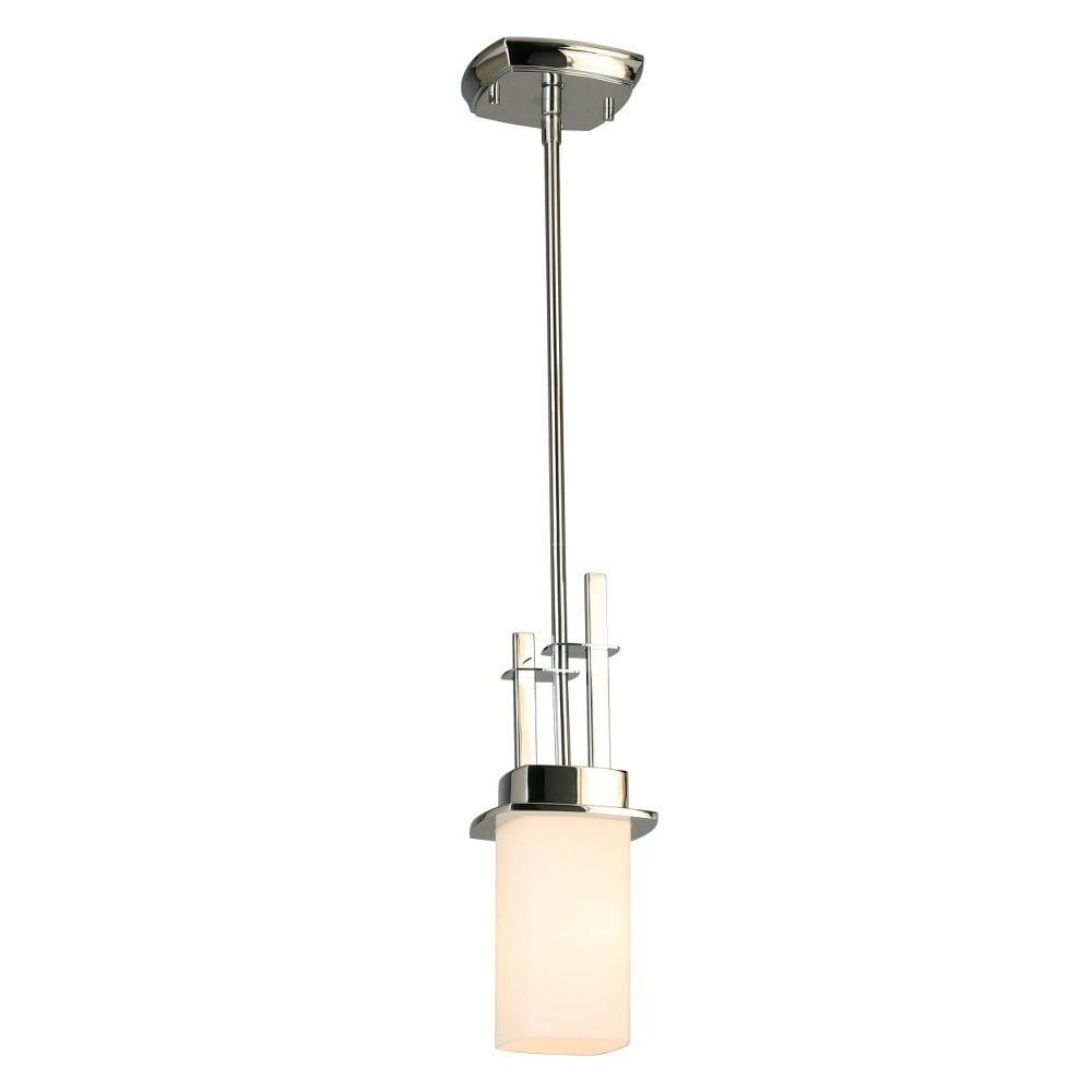 Eglo Vlacker Chrome Mini Pendant with Frosted Opal Glass