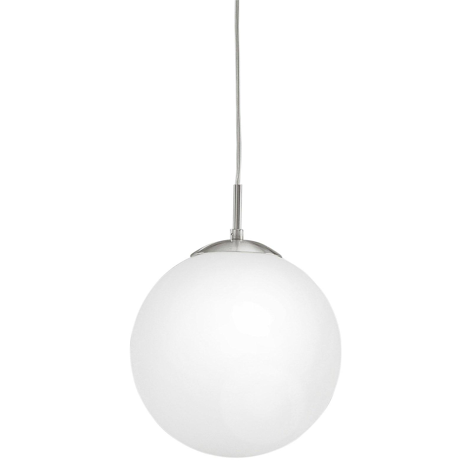 Modern Globe Nickel & Glass Pendant Light with Adjustable Height