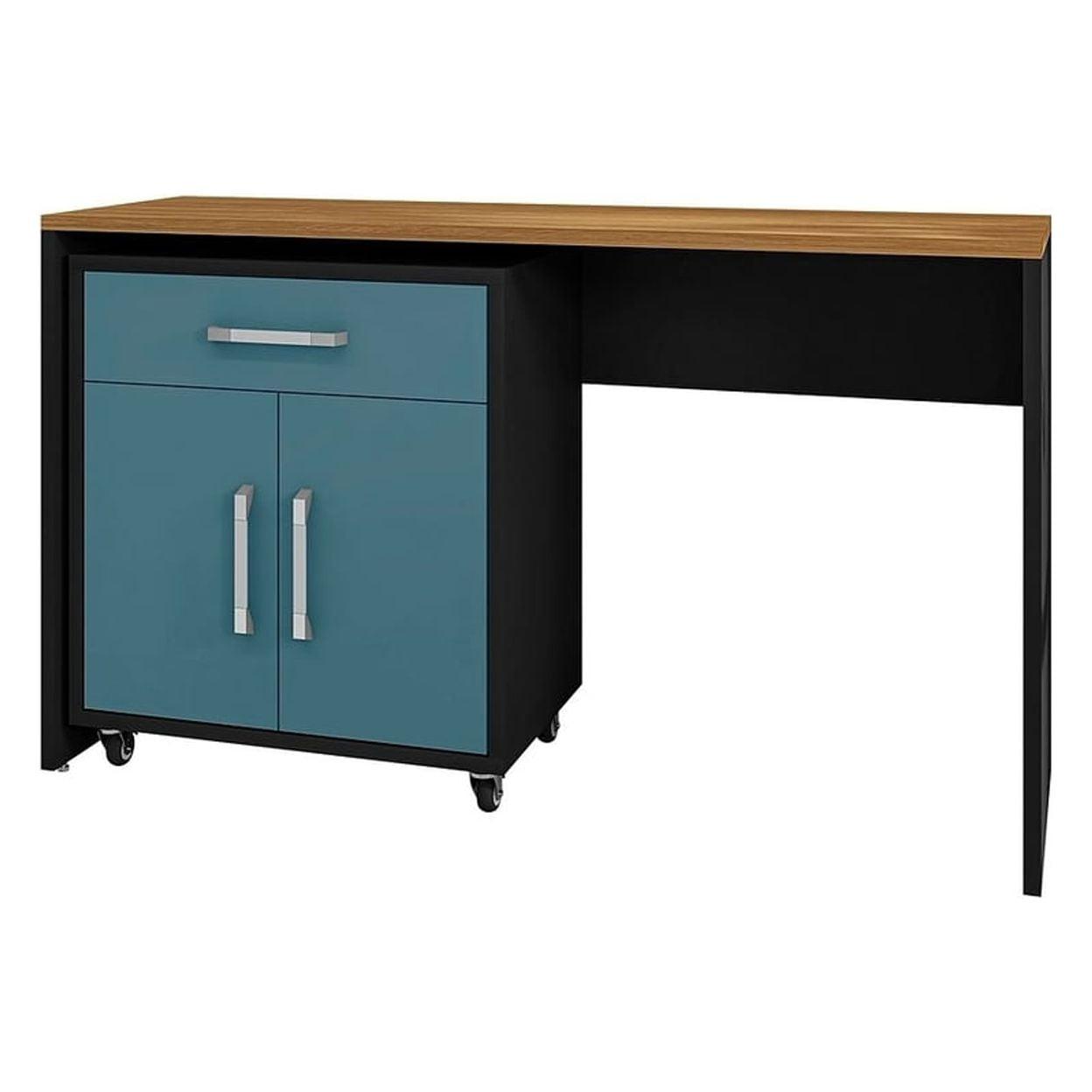 Gray Freestanding Lockable Office Cabinet with MDP Worktop