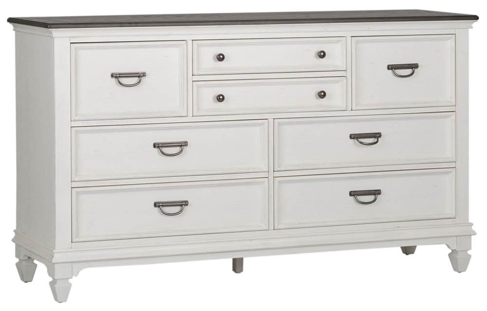 White Cottage Double Dresser with Felt Lined Drawers