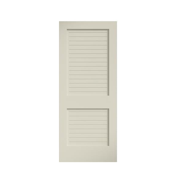 80'' Solid Wood Louvered Painted Slab Door