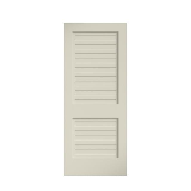 80'' Solid Wood Louvered Painted Slab Door
