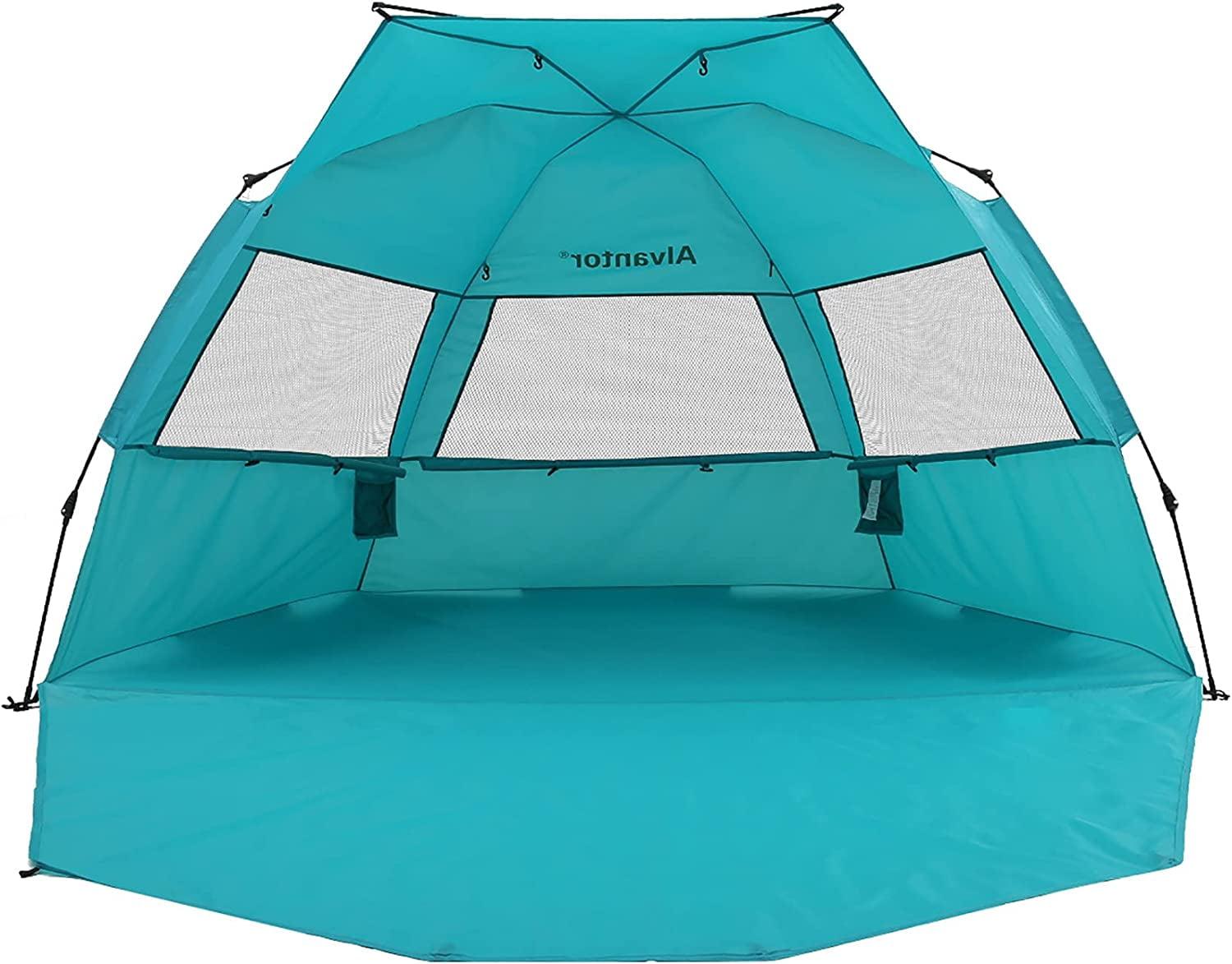 Blue Pop-Up Beach Tent with Carry Bag and UV Protection