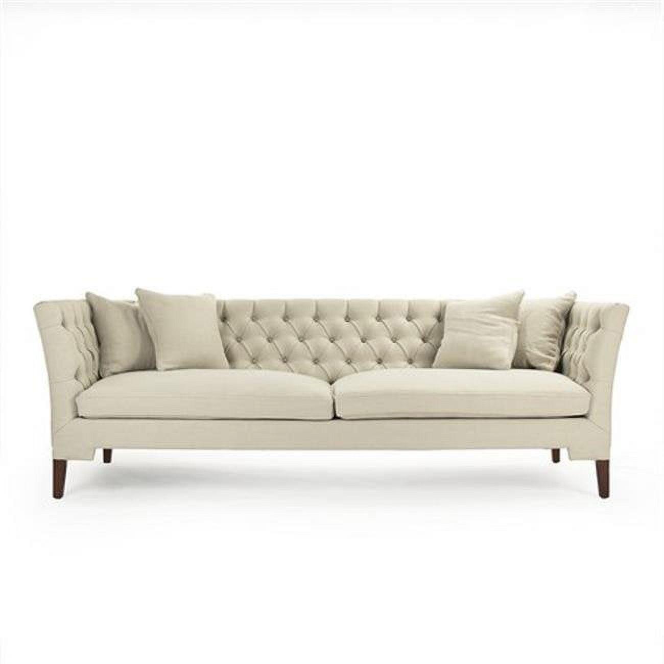 97.5'' Cream Linen Tufted Tight Back Sofa