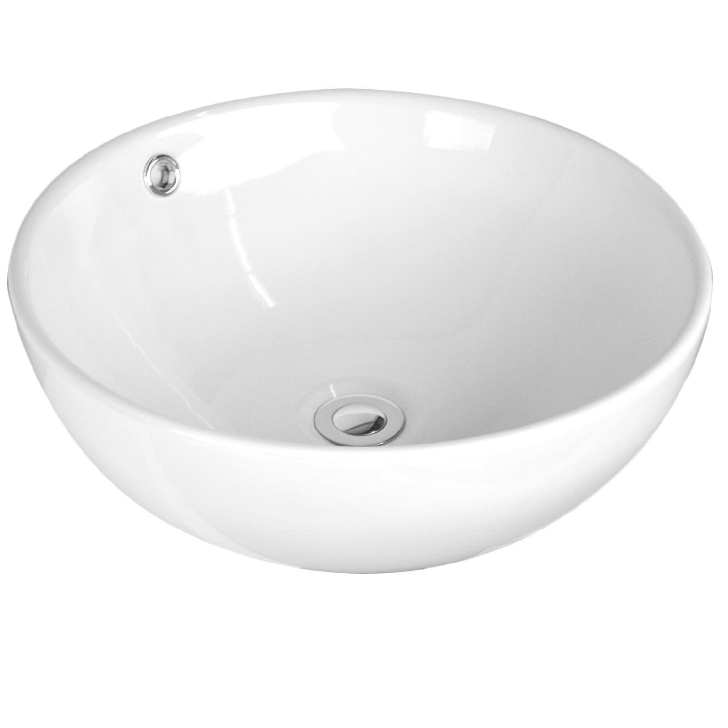 Eisen Home Sutherland 16.93'' White Ceramic Circular Bathroom Sink