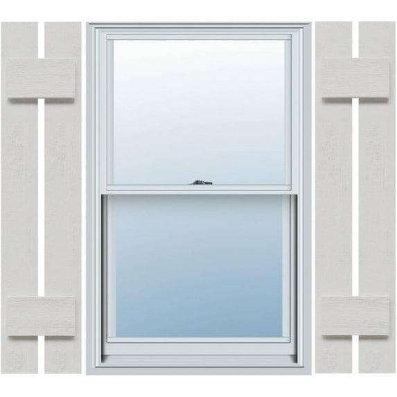 Ekena Millwork Timberthane Faux Rustic Spaced Board-n-Batten Faux Wood Shutters