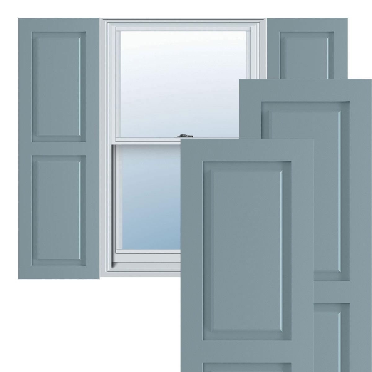 True Fit PVC Two Equal Raised Panel Shutters
