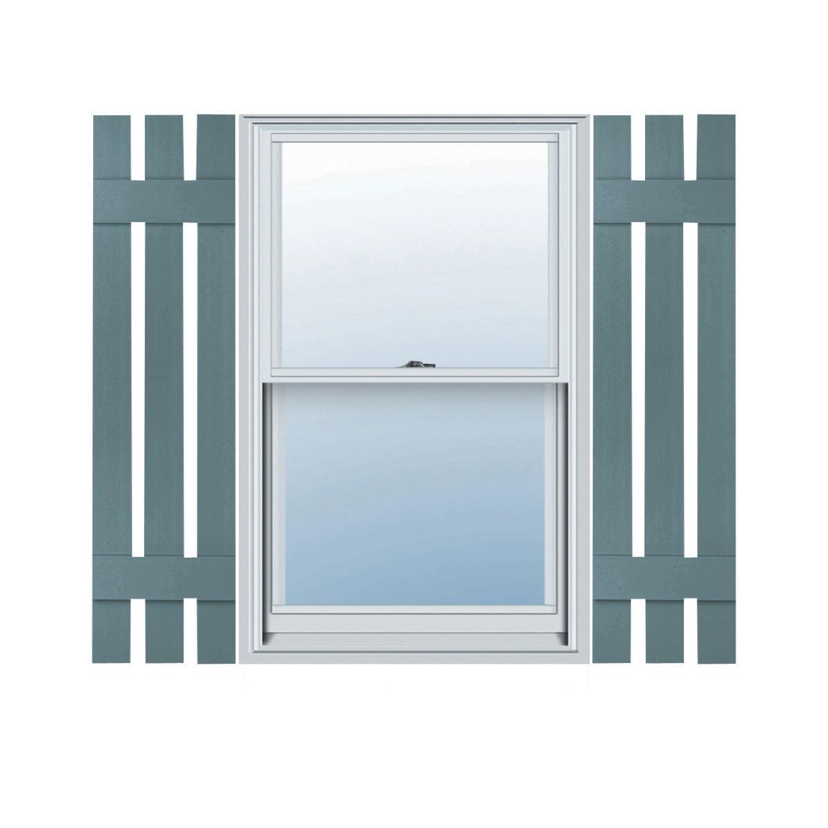 Ekena Millwork 12 in. W x 40 in. H Builders Edge, TailorMade Three Board Spaced (2 Batten), Board-n-Batten Shutters, Includes Matching Installation Spikes (Per Pair), 004 - Wedgewood Blue