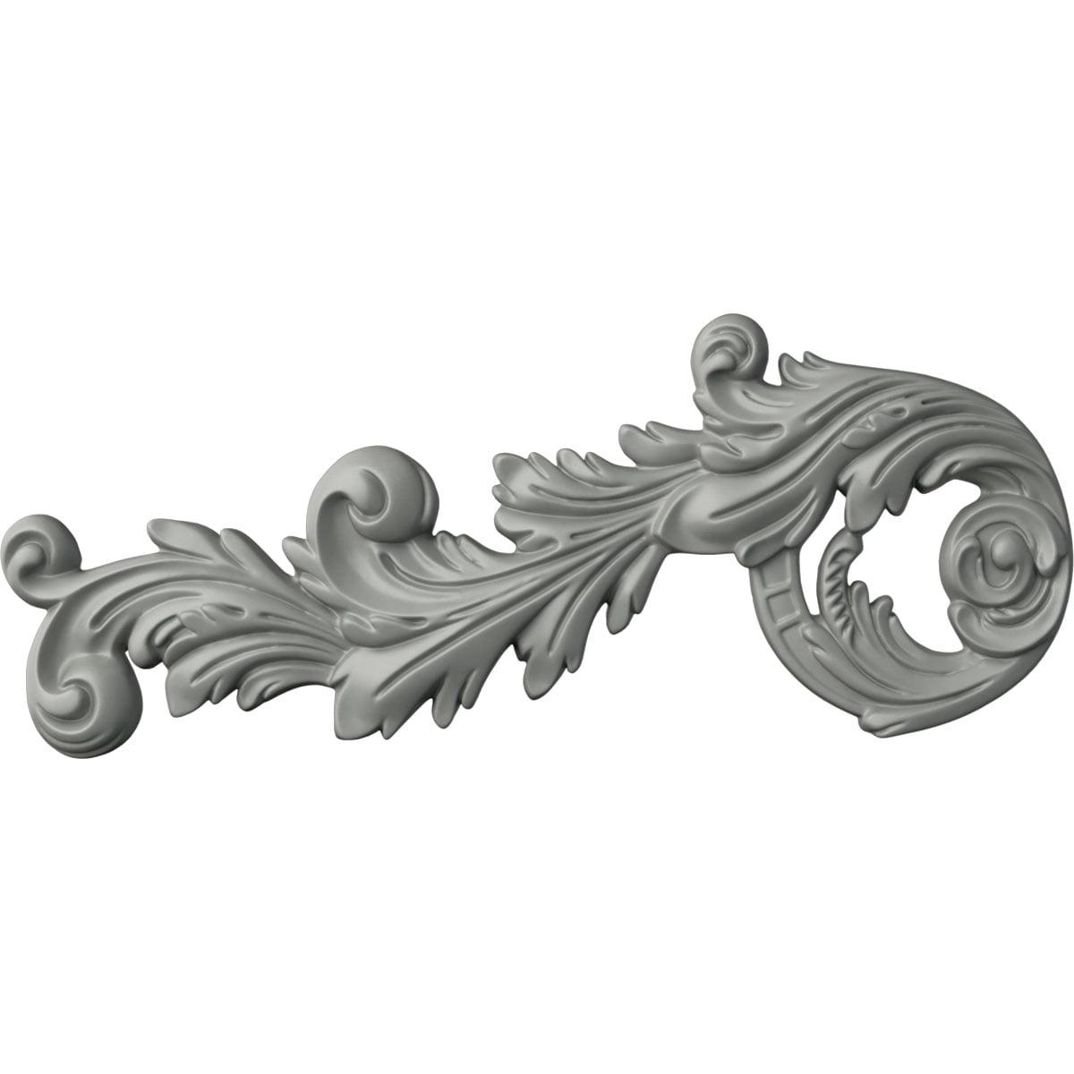 Primed Architectural Polyurethane Crown Scroll Onlay, Right