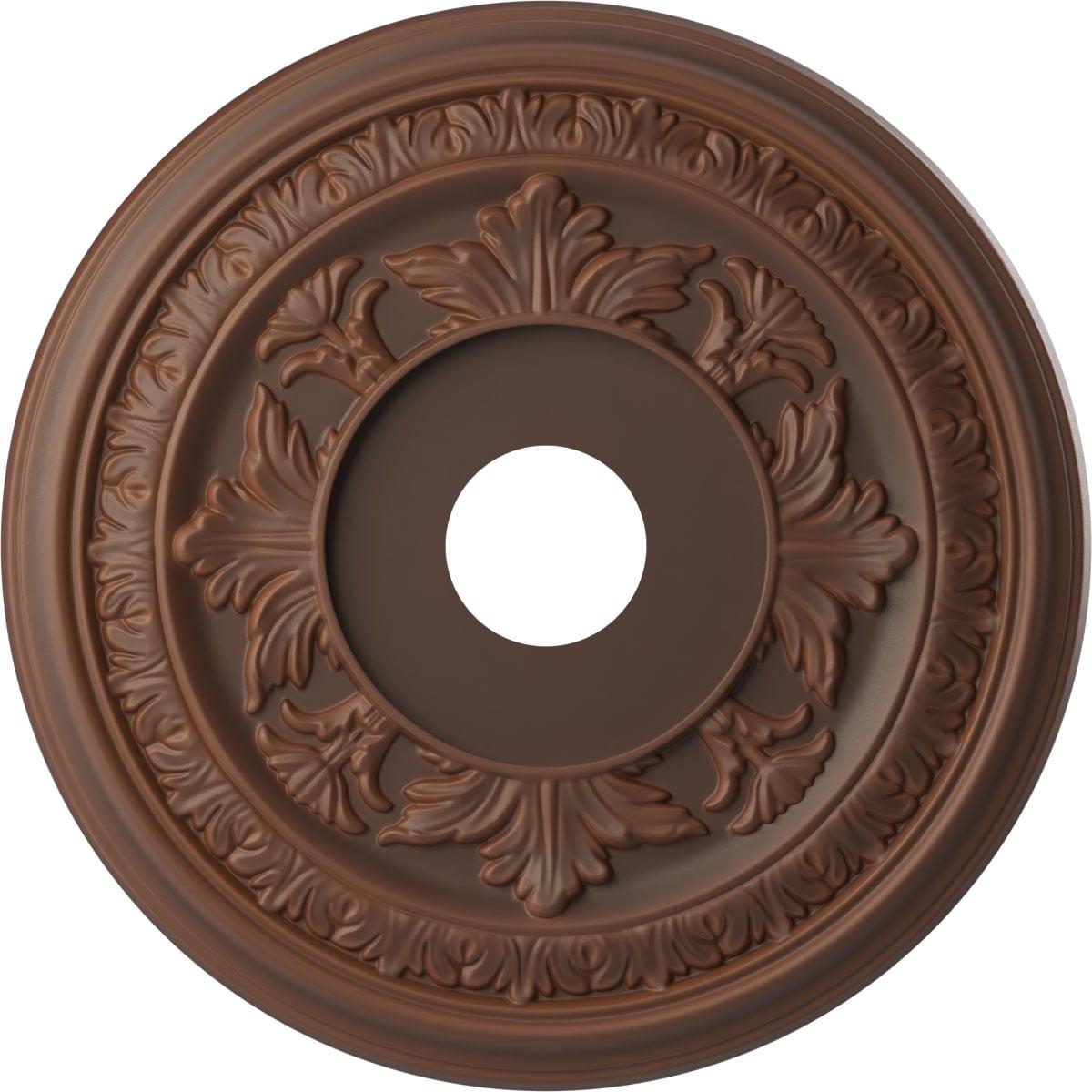 Ekena Millwork 19"OD x 3 1/2"ID x 1"P Baltimore Thermoformed PVC Ceiling Medallion (Fits Canopies up to 7 3/4"), Universal Aged Metallic Rust