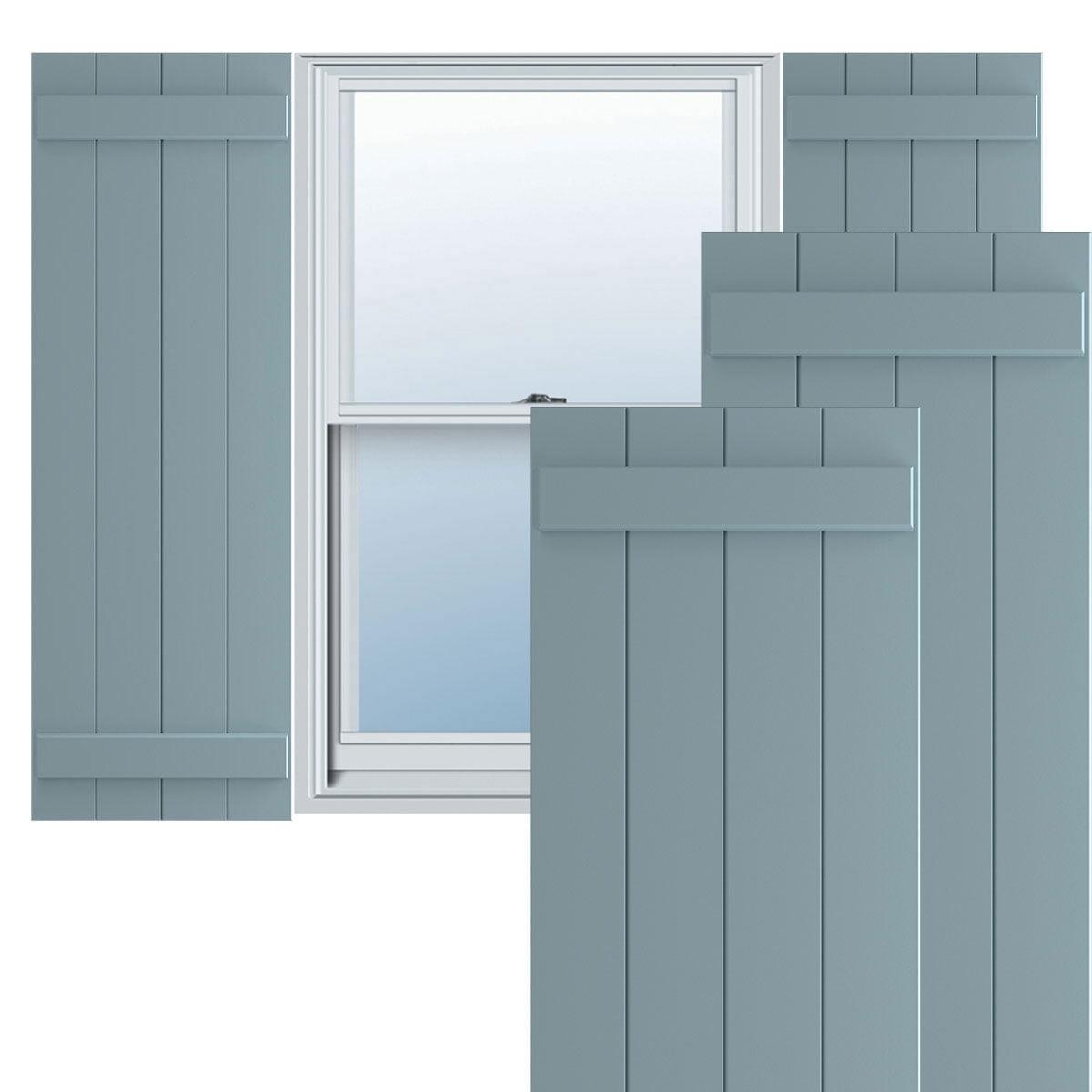 Peaceful Blue PVC Board-n-Batten Shutters 21.5"W x 28"H