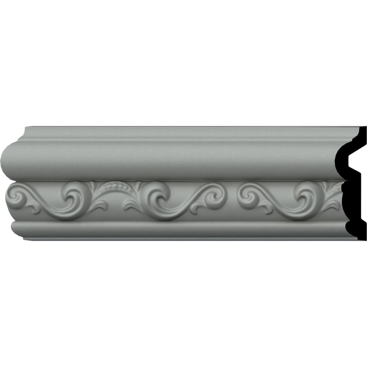 Ekena Millwork 3 1/8"H x 7/8"P x 94 1/2"L, (5 7/8" Repeat), Caputo Chair Rail (12-Pack)