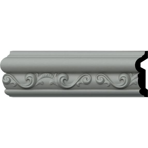 Ekena Millwork 3 1/8"H x 7/8"P x 94 1/2"L, (5 7/8" Repeat), Caputo Chair Rail (12-Pack)