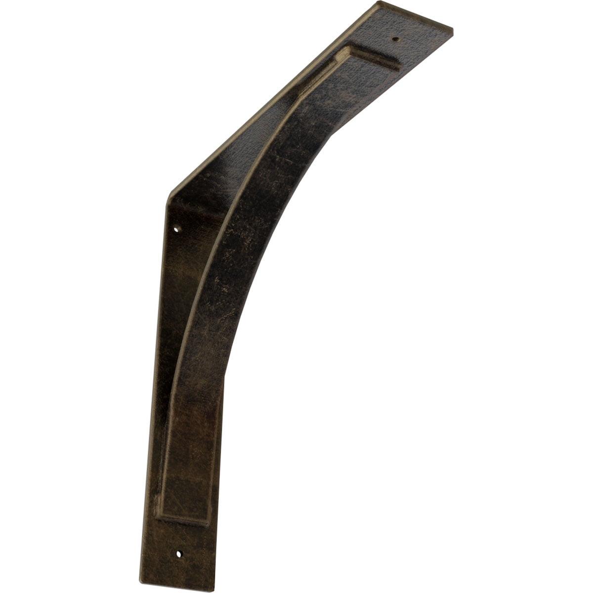 Antiqued Pale Gold Steel Bracket for Shelving and Countertops