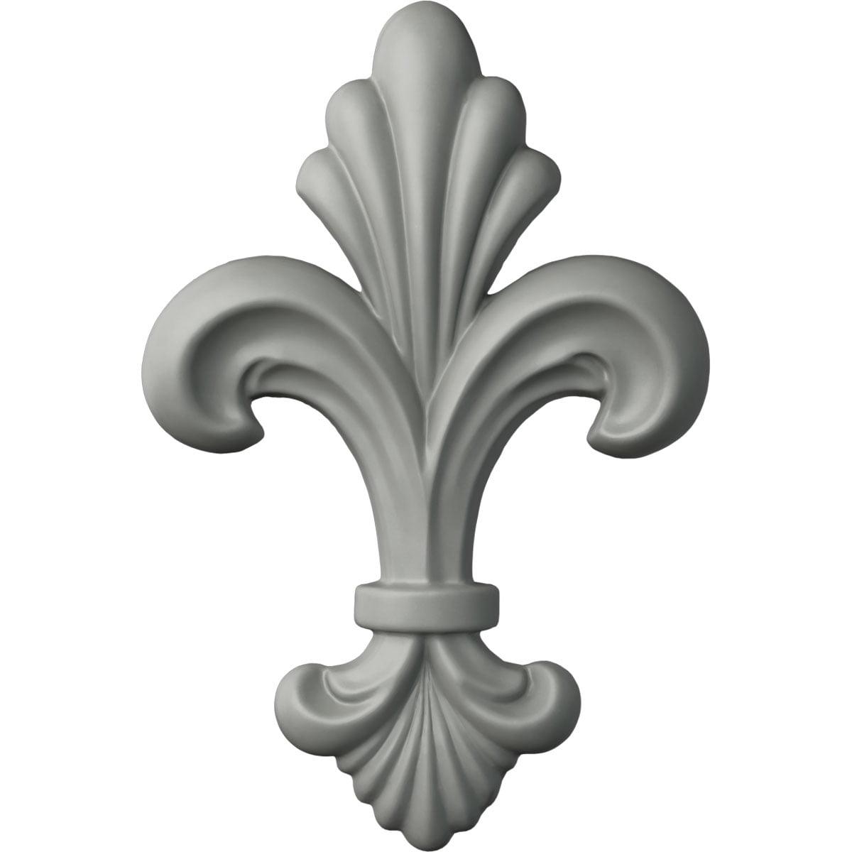 Gray Polyurethane Fleur-de-lis Large Decorative Onlay