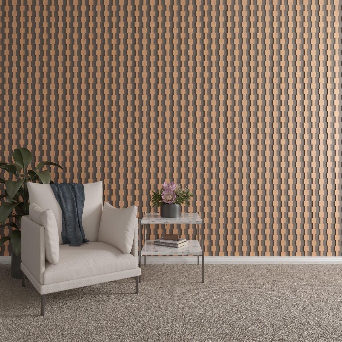 Ekena Millwork Midland Adjustable Wood Decorative Slat Wall Panel Kit