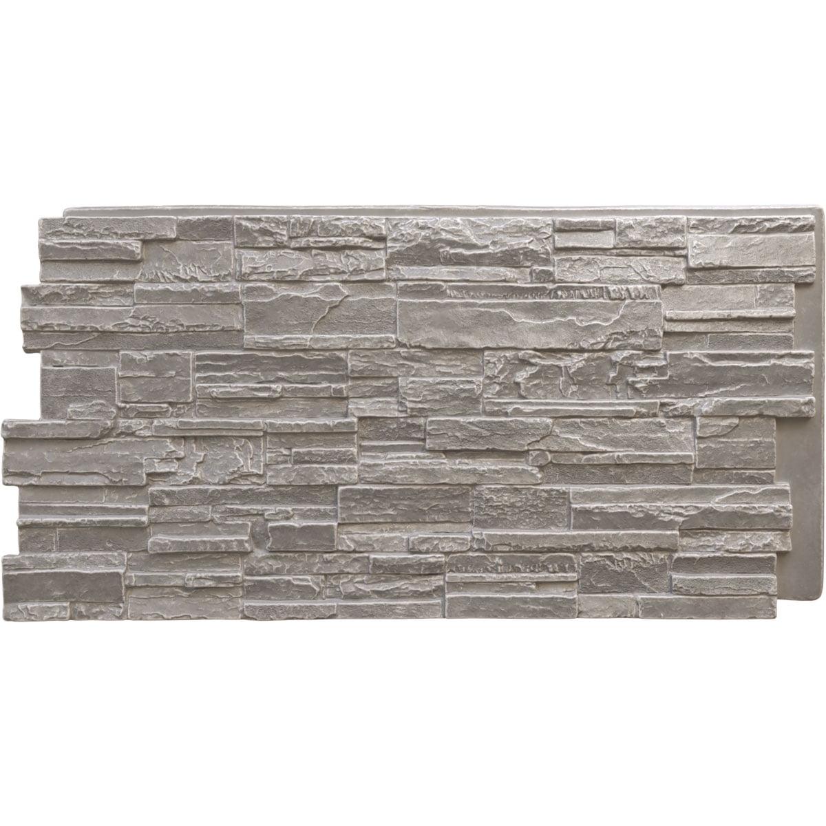 Cascade Stacked Faux Stone 24.75" x 48.625" Wall Paneling