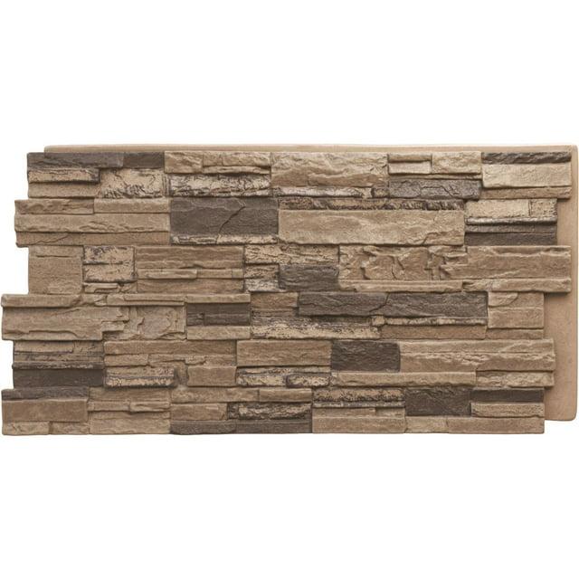 Cascade Stacked Faux Stone 24.75" x 48.625" Wall Paneling